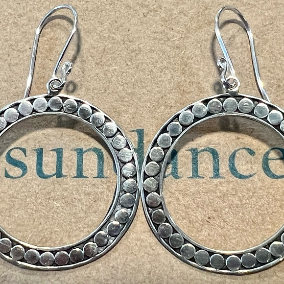 Sundance Catalog $148 NEW 2" Sterling Silver Front-Facing Hoop Dangle Earrings - Picture 6 of 6